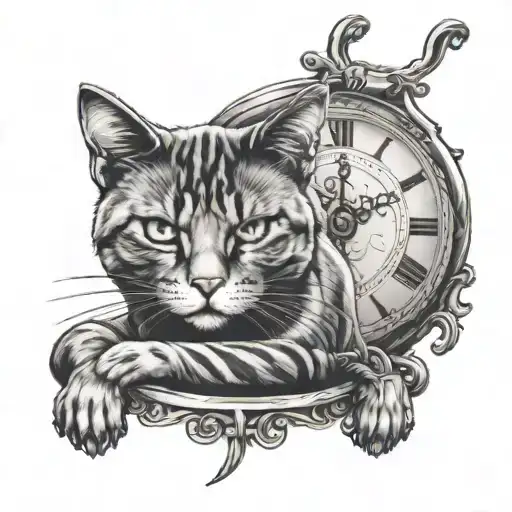 Cat With Clock