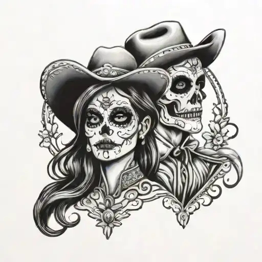 Day Of The Dead Cowboy And Cowgirl