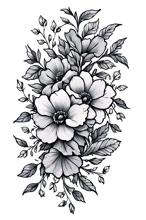 December June July March Birth Floral Vine