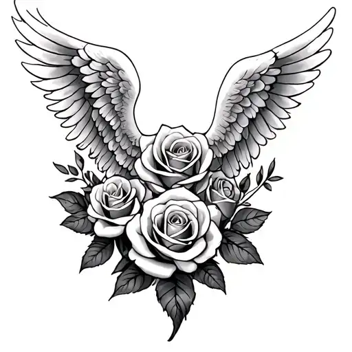 Angel Wings Joint With Roses