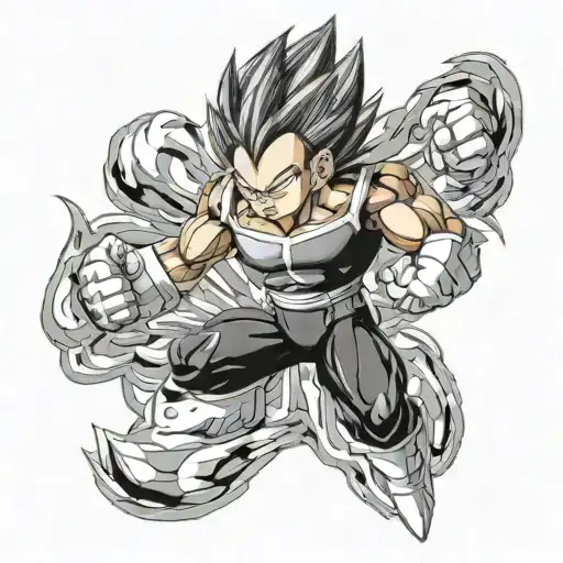 Lower Leg Sleeve Tattoo Vegeta In All His Forms
