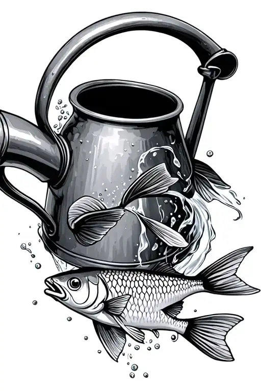Watering Can Pouring Out Fish