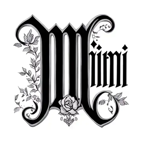 The Name Mimi In Midevel Lettering