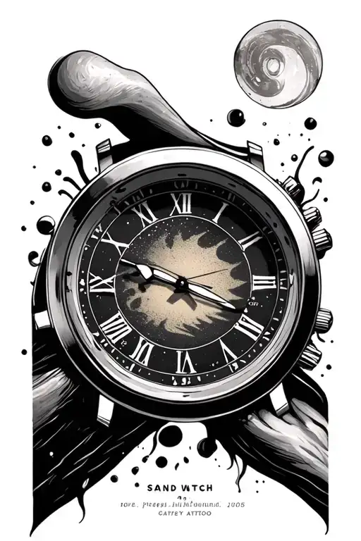 Sand Watch Hand Clock And
