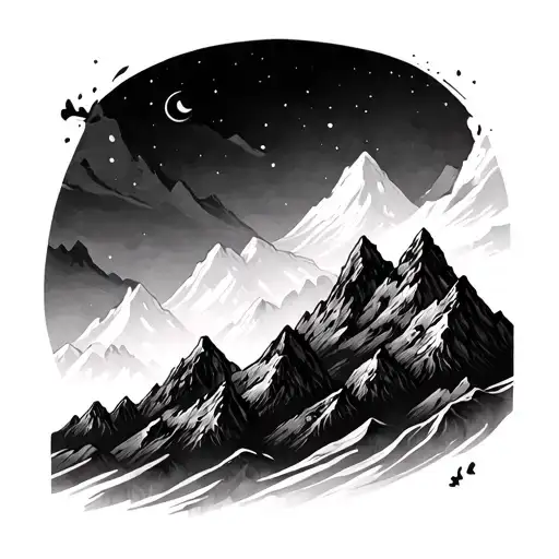 Mountains Symbolizing Two Children