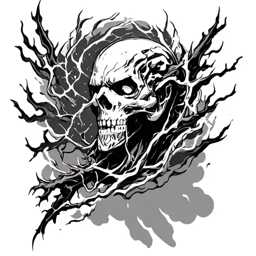 Thunder And Stem Line Art