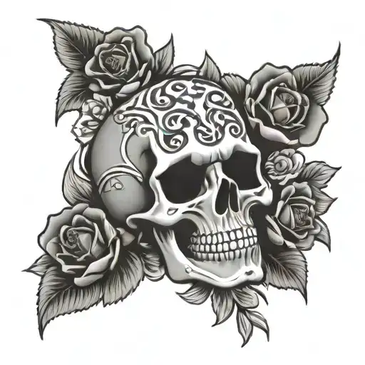 Grateful Dead Skull And Roses Blooming