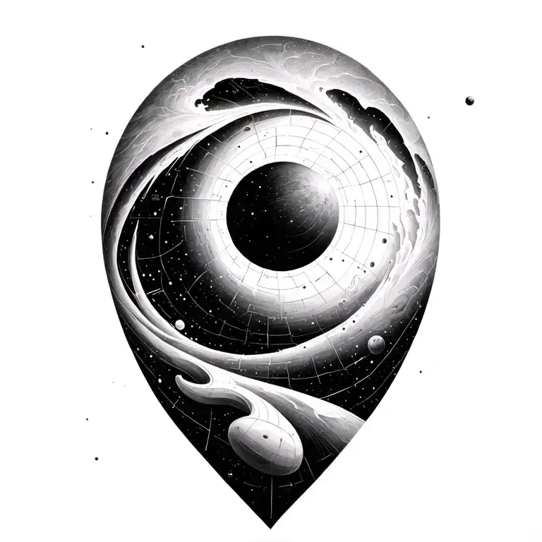 Penrose Map Space With Black Hole