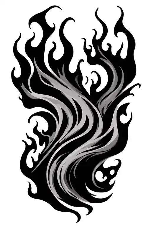 Black Flame Forarm Half Sleeve