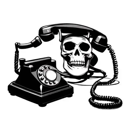Skeleton Speaking On Old Telephone Receiver Made