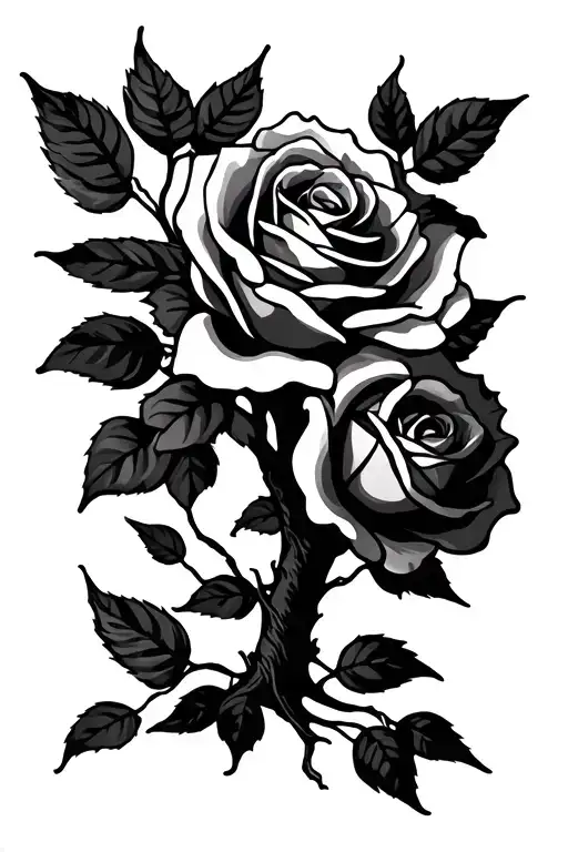 Simple Tree And Rose