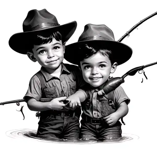 Spanky And Alfalfa From Little Rascals Fishing