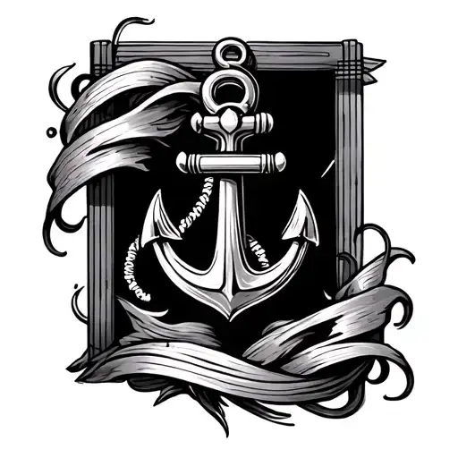 Ship Anchor On A Music Stave Flowing