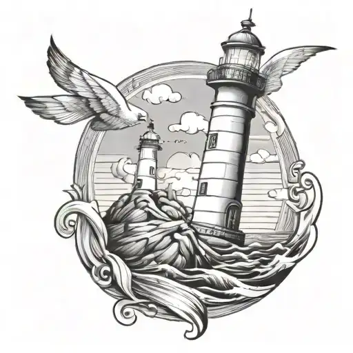 Lighthouse With The Light Being A Candle