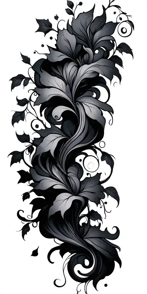 Vines And Ink Swirls Intertwined