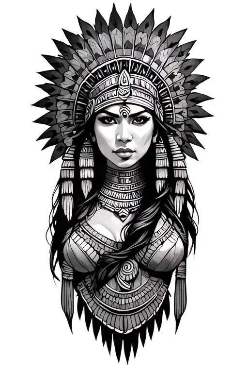 Aztec Female Warrior Woman