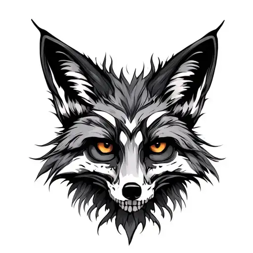 Fox Mirrored By Its Skeleton