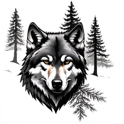 Wolf In The Forest Fore Arm Sleeve