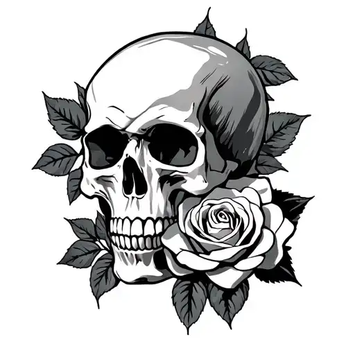 Skull And Roses Wrapped Loosely
