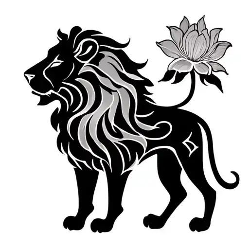 Leo Zodiac Symbol With A Flower