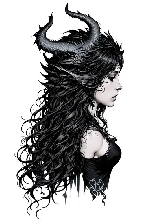 Demon Girl Side Profile