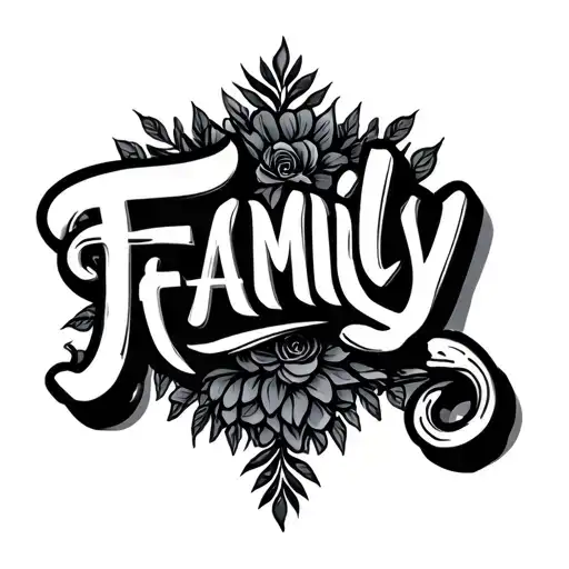 Family Script Font Surrounded