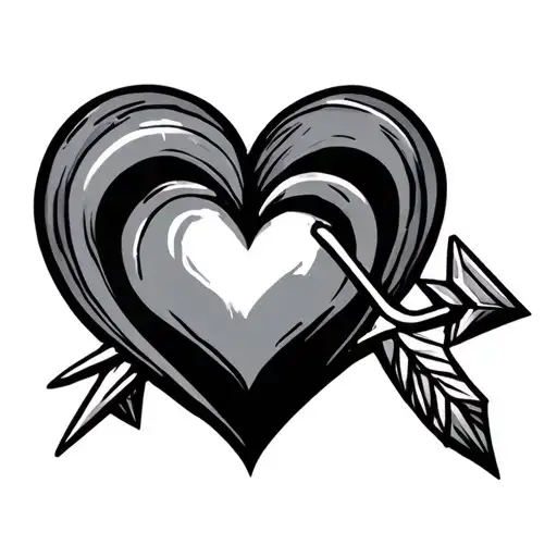 M Arrow -Shaped With A Heart