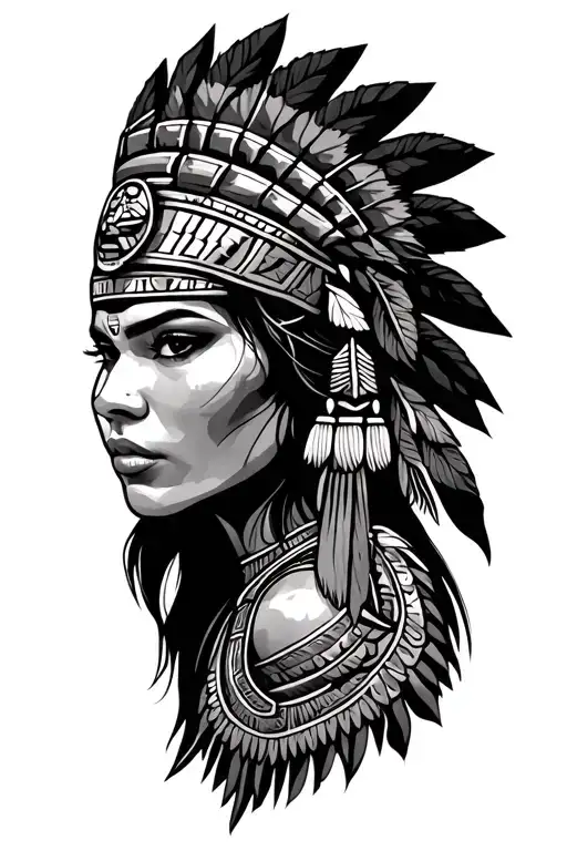 Aztec Female Warrior Woman
