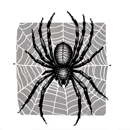 Spider On A Webv Hand Tatoo Design