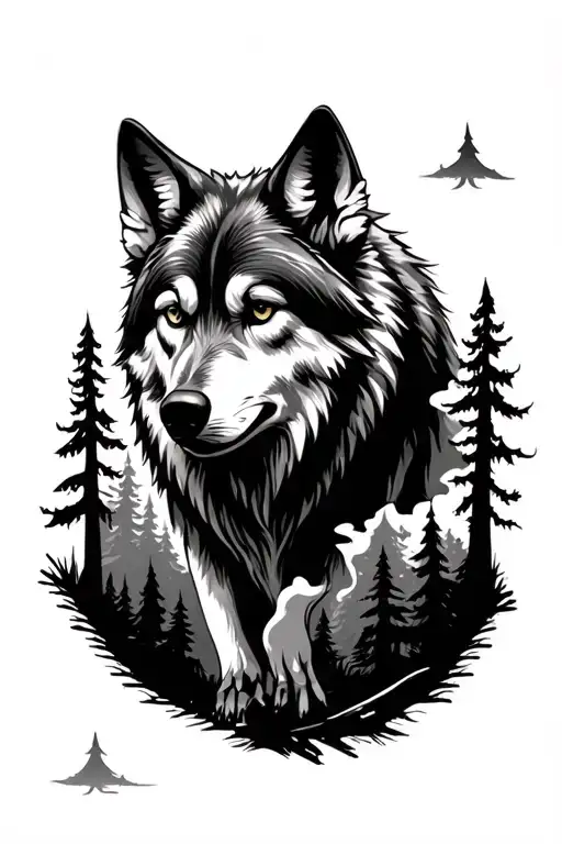 Wolf In The Forest Forearm Sleeve