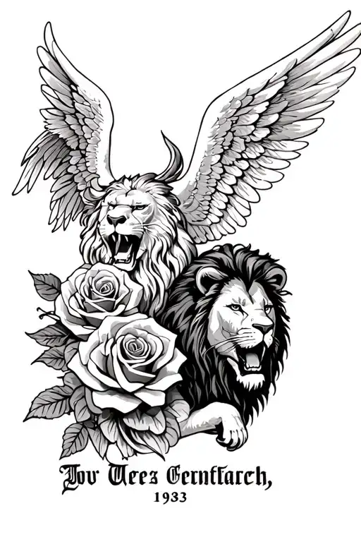 Sleave Roses An Angel An Lion Roaring 1983 Written