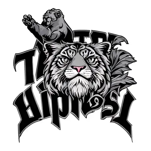 Tattoo That Has Hip Hop Letters Combined With An Animal In The Arm