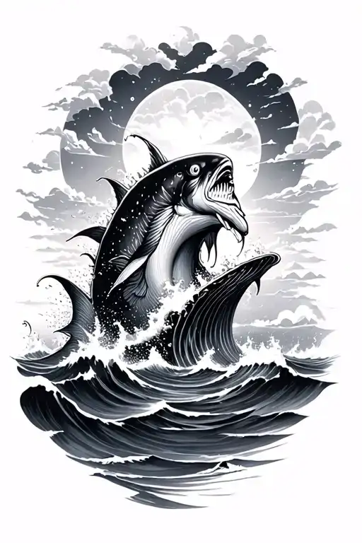 Deep Ocean Scene But With The Sky Above It