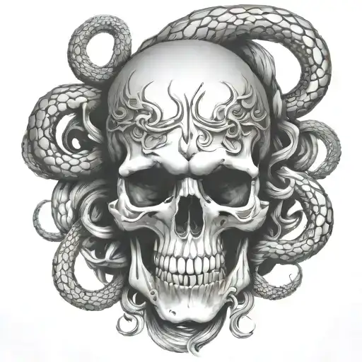 Skull With Snakes For Hair