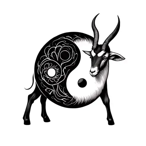 Black And White Yin Yang Goat