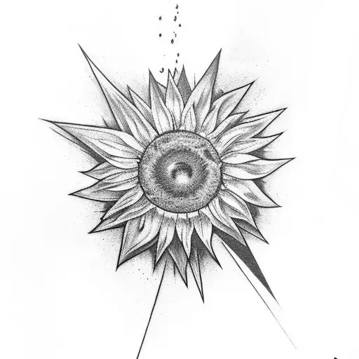 Lightning Bolt With Sunflower