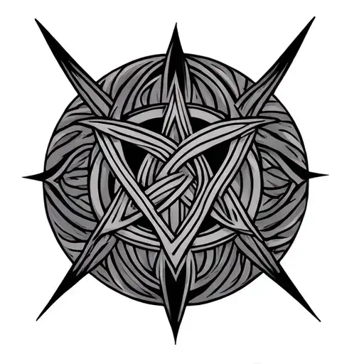 Circle Square Triangle Outline Intertwined