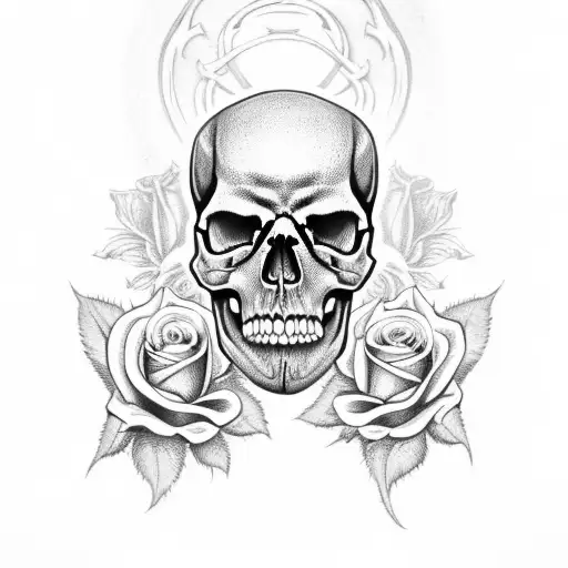 Aggressive Skull And Roses