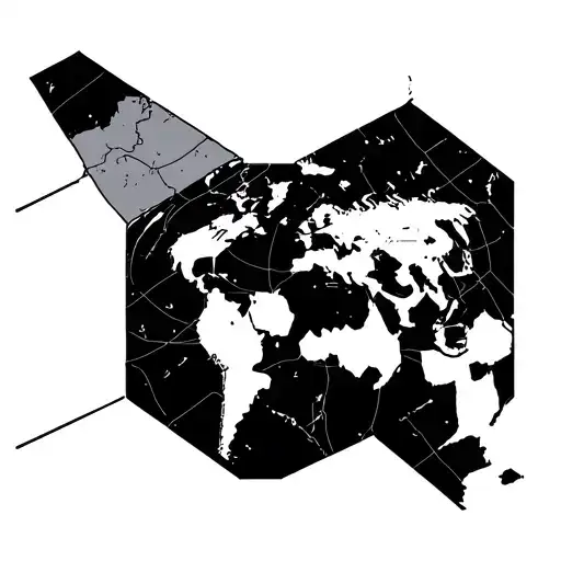 A Hexagon Sleeve Tattoo Filled With Different Countries