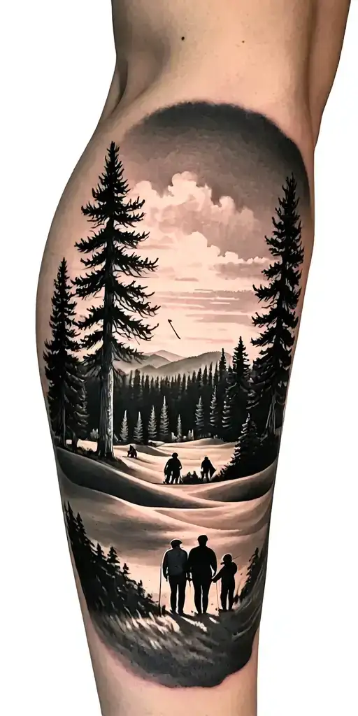 Pine Forest And Family On Golf Course And Ansel Adams And Time