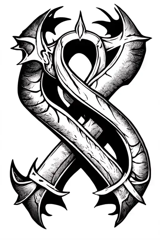 Lymphoma Cancer With Norse Symbol For Strength And Family