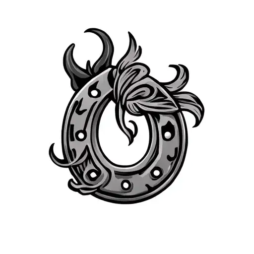 Horseshoe Made Of Western Swirl Pattern