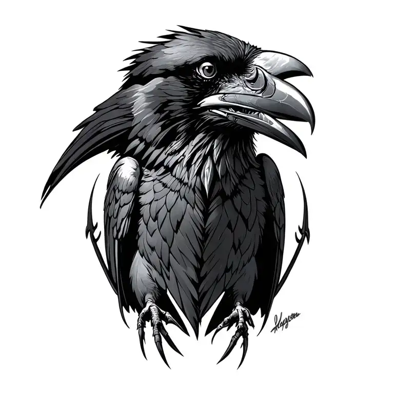 Raven Staring Menacingly