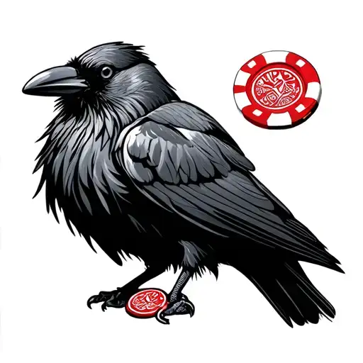Crow With A Poker Chip