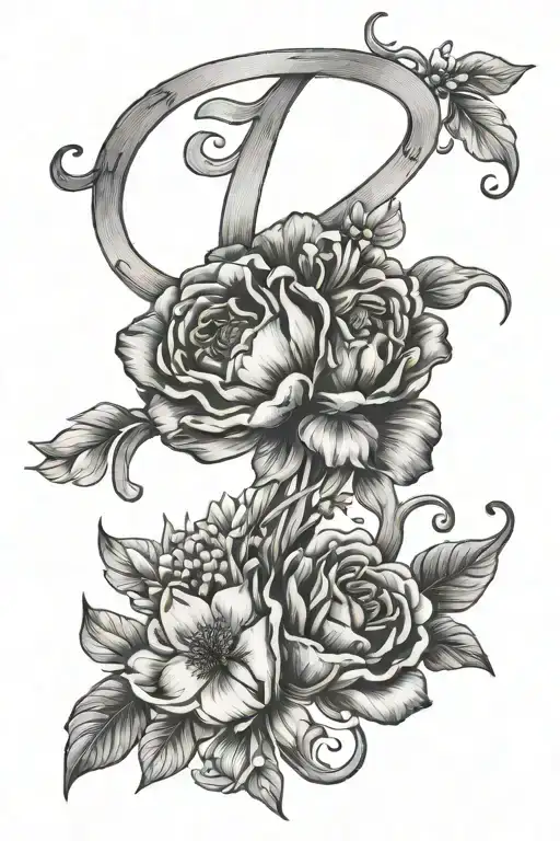 Letters Zu With May Birth Flowers Intertwined