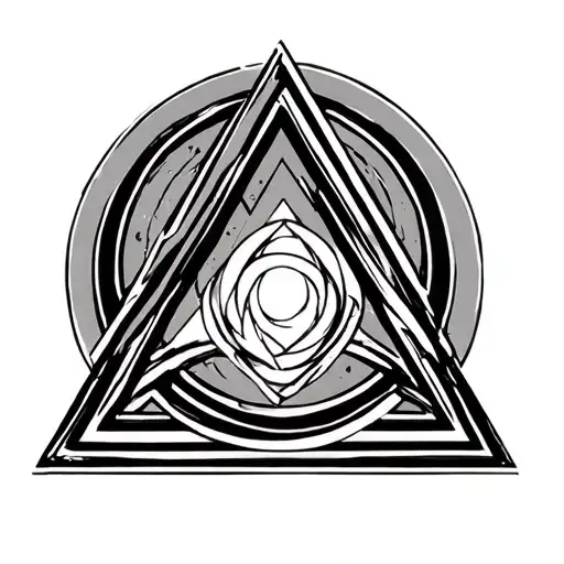 Circle Square Triangle Outline Intertwined