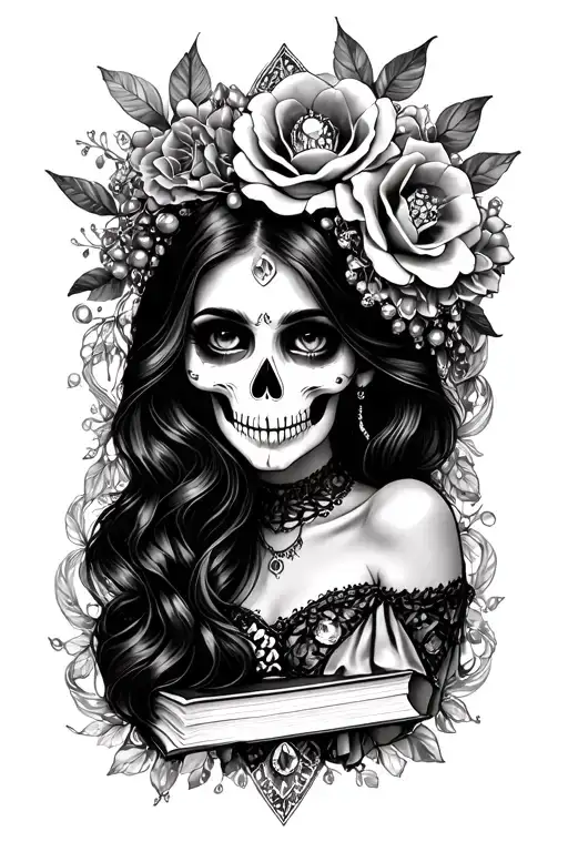 La Catrina Gemstones And Bed Books Girl