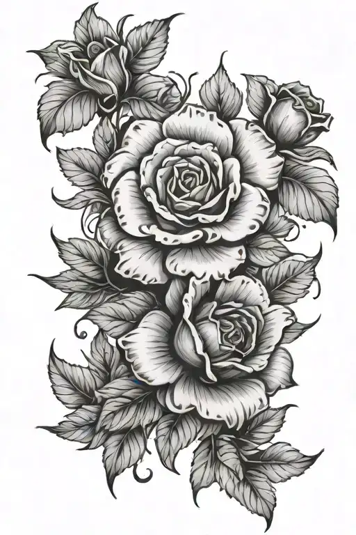 Flowers Black And White With Light Shadows