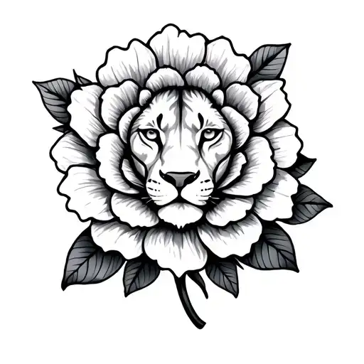 Pretty Leo Zodiac Symbol Inside Of A Blooming Flower