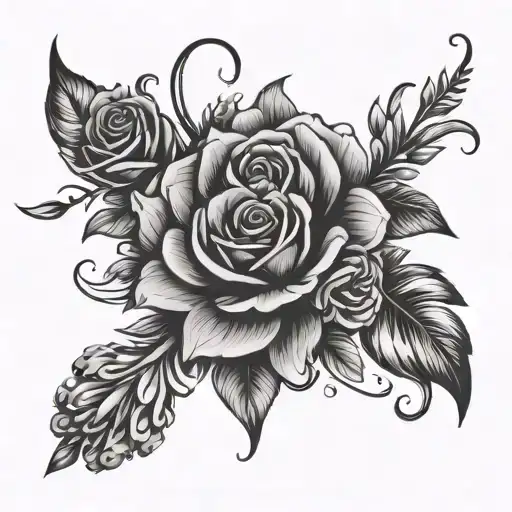 Long Flowers With The Word Courage Acros Them In Cursive